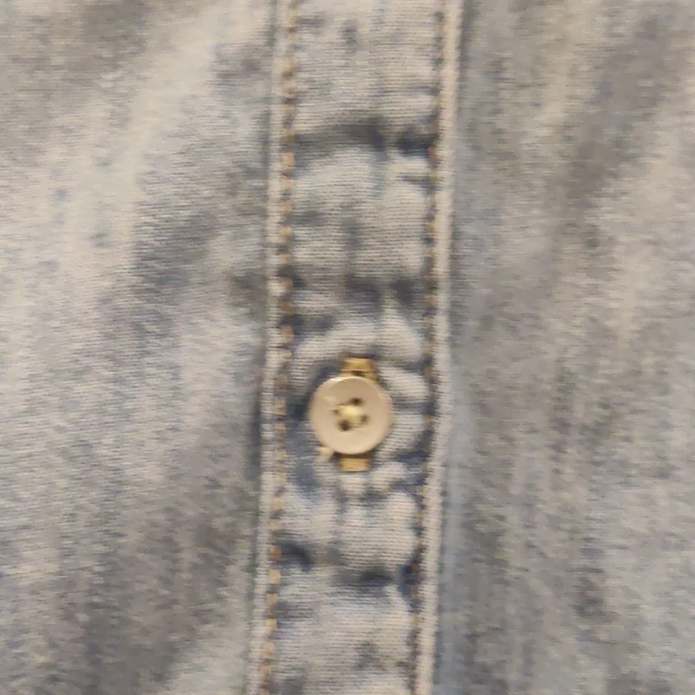 GAP Denim Girls Button-Up Shirt Blue XXL Long Sleeve Patch Chest PocketsEUC